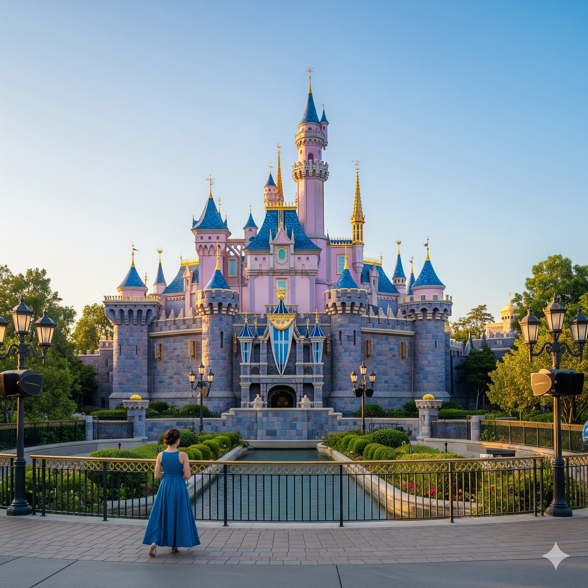 girl is front of Disney World Hotels